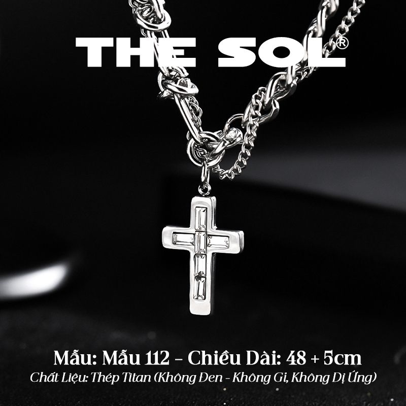  Dây Chuyền Titan Unisex Diamond Cross - Mẫu 112 