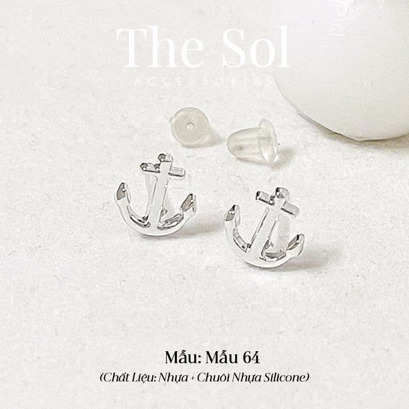  [SHOPEE] Bông Tai Nhựa Nhiều Mẫu Chuôi Su - Màu Bạc 
