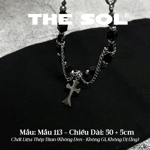  Dây Chuyền Titan Unisex Black Gems - Mẫu 113 