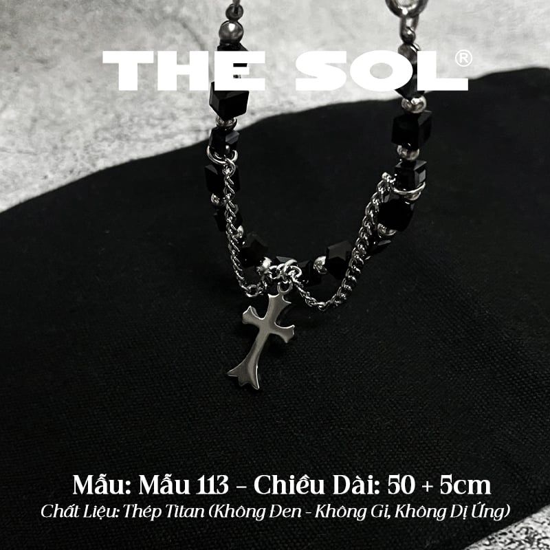  Dây Chuyền Titan Unisex Black Gems - Mẫu 113 