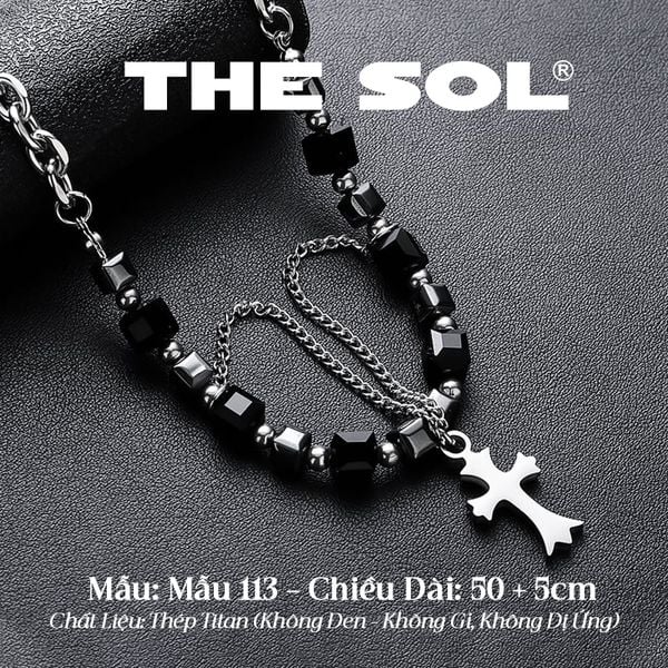  Dây Chuyền Titan Unisex Black Gems - Mẫu 113 