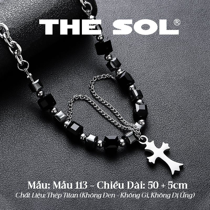  Dây Chuyền Titan Unisex Black Gems - Mẫu 113 