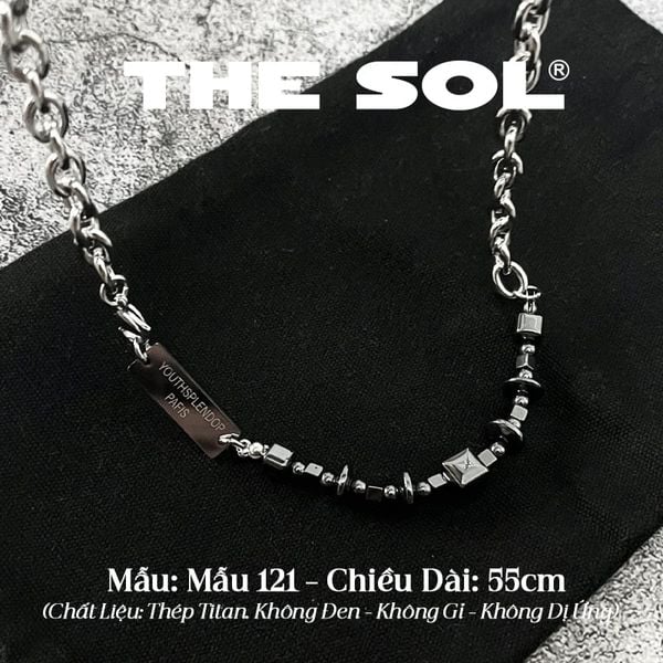  Dây Chuyền Titan Unisex Black Stones - Mẫu 121 