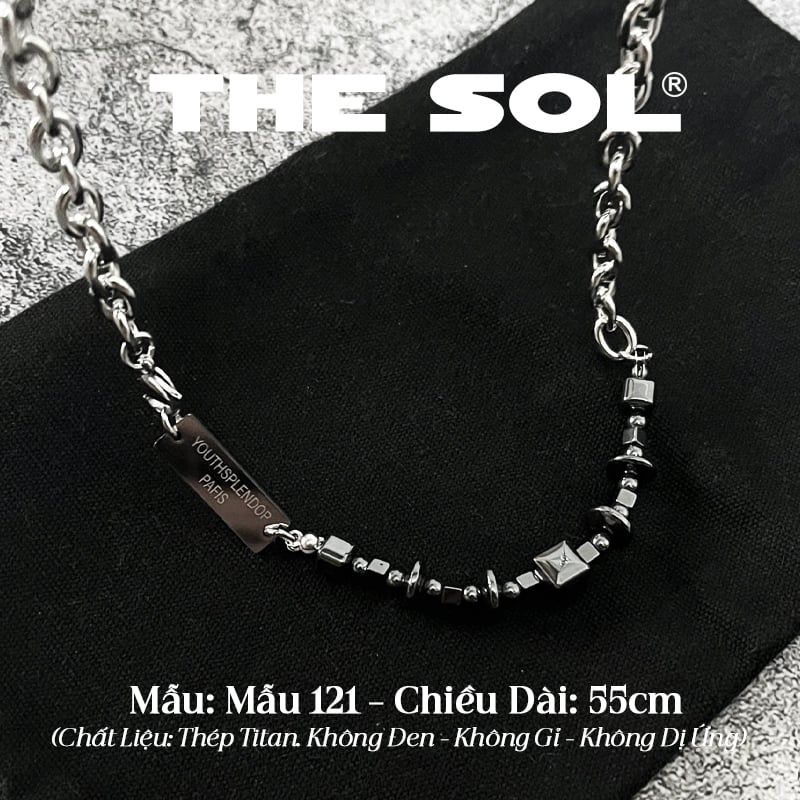  Dây Chuyền Titan Unisex Black Stones - Mẫu 121 