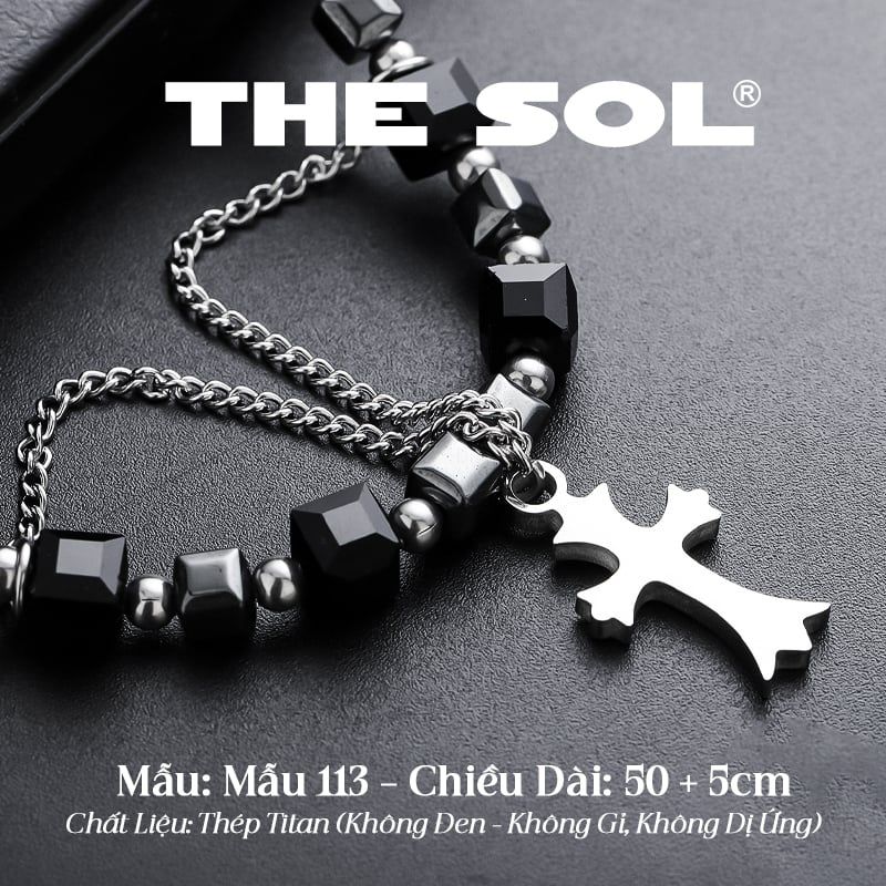  Dây Chuyền Titan Unisex Black Gems - Mẫu 113 