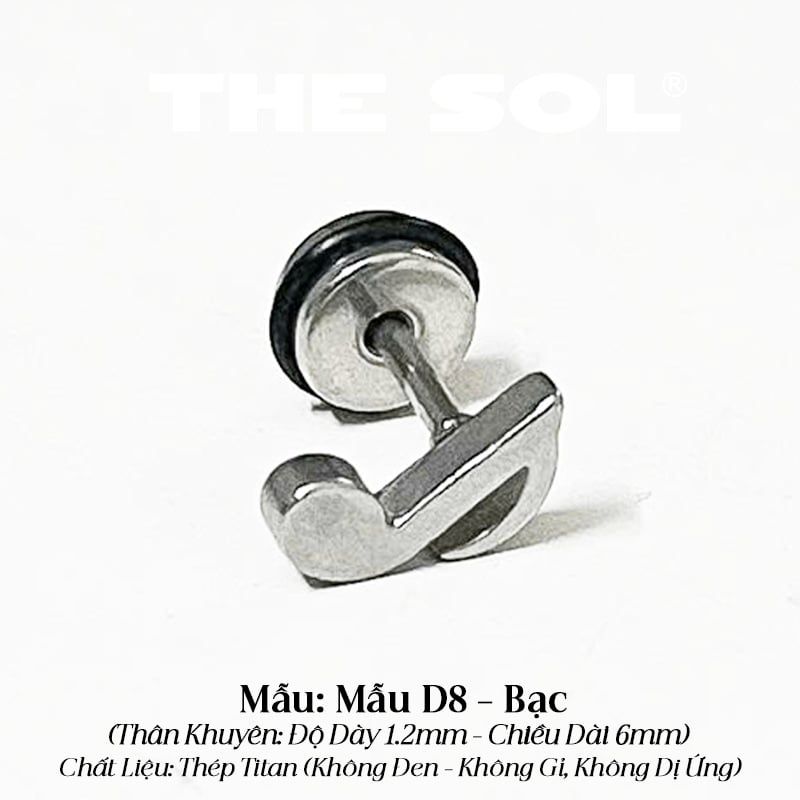  Khuyên Tai Titan Unisex Basic Note - Mẫu D8 