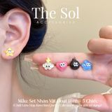  Set Bông Tai Hàn Quốc Nhân Vật Hoạt Hình - 5 Chiếc 