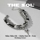  Lắc Tay Titan Unisex Double Chains Ice Beads - Mẫu 136 