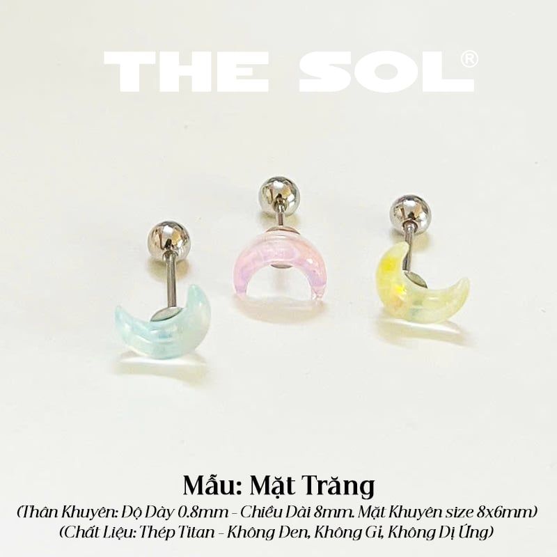  Khuyên Tai Thép Titan Màu Sắc Hologram 