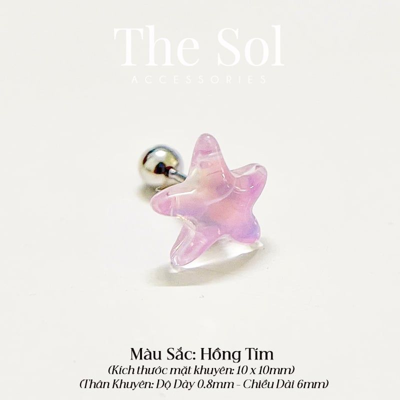  Khuyên Tai Titan Hologram Starfish [1 CHIẾC] 