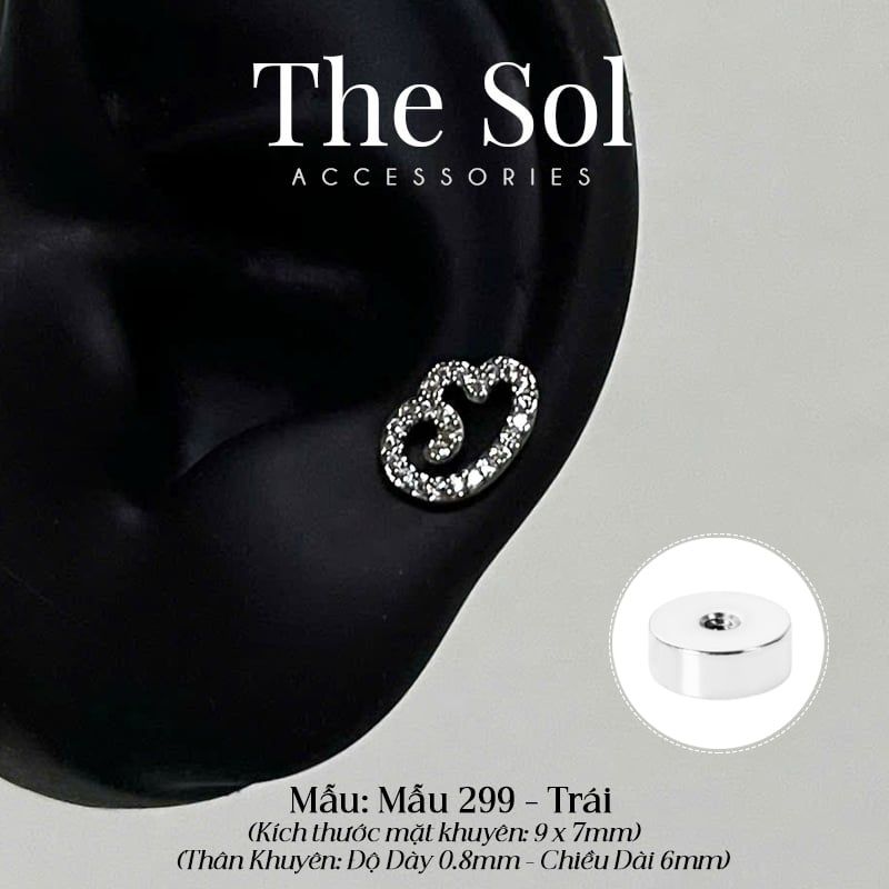  Khuyên Tai Thép Xi Mạ The Wing - Mẫu 299 
