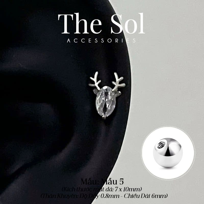  Khuyên Tai Thép Xi Mạ The Deer - Mẫu 5 