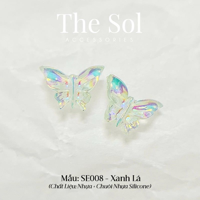  Bông Tai Nhựa Hologram Butterfly 