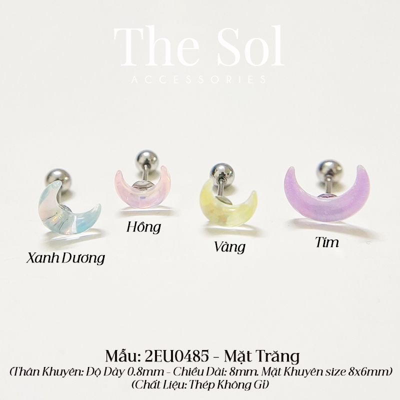 Khuyên Tai Thép Titan Màu Sắc Hologram [1 CHIẾC] 
