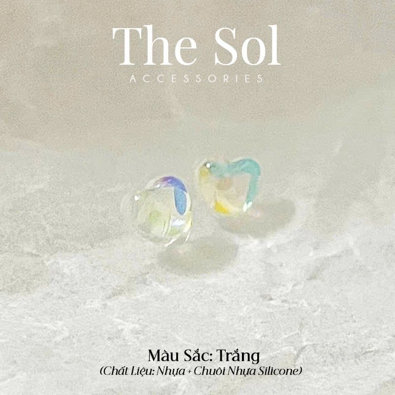  Bông Tai Nhựa Hologram Heart 