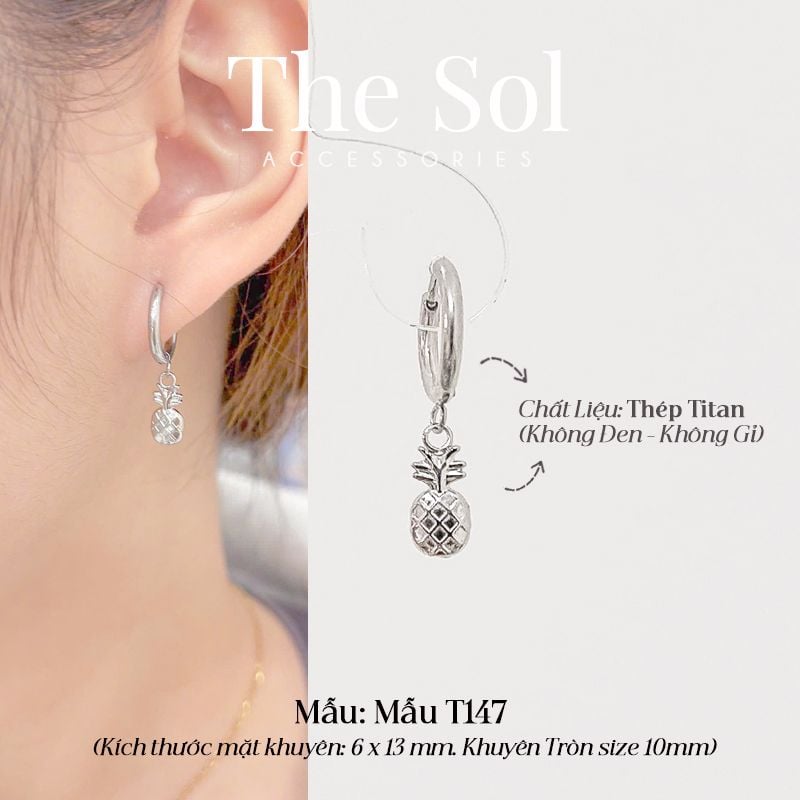  Khuyên Tai Titan The Pineapple - Mẫu T147 