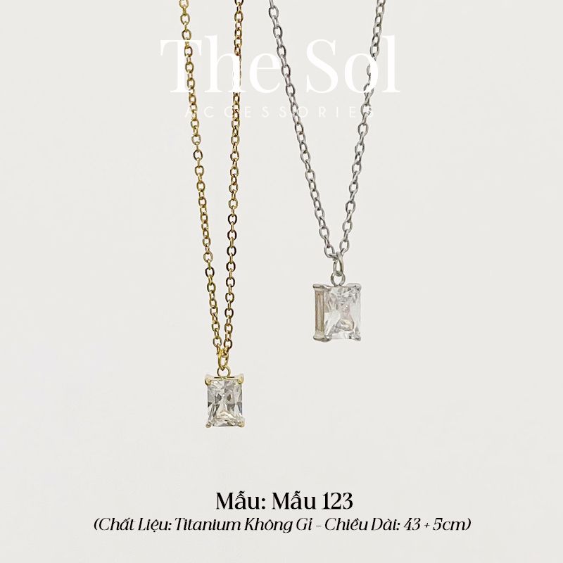  Dây Chuyền Titan Diamond Rectangle - Mẫu 123 