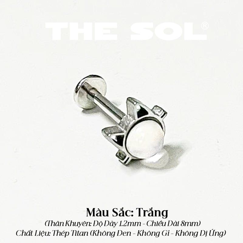  Khuyên Tai Titan Unisex Colorful Gems Cat 