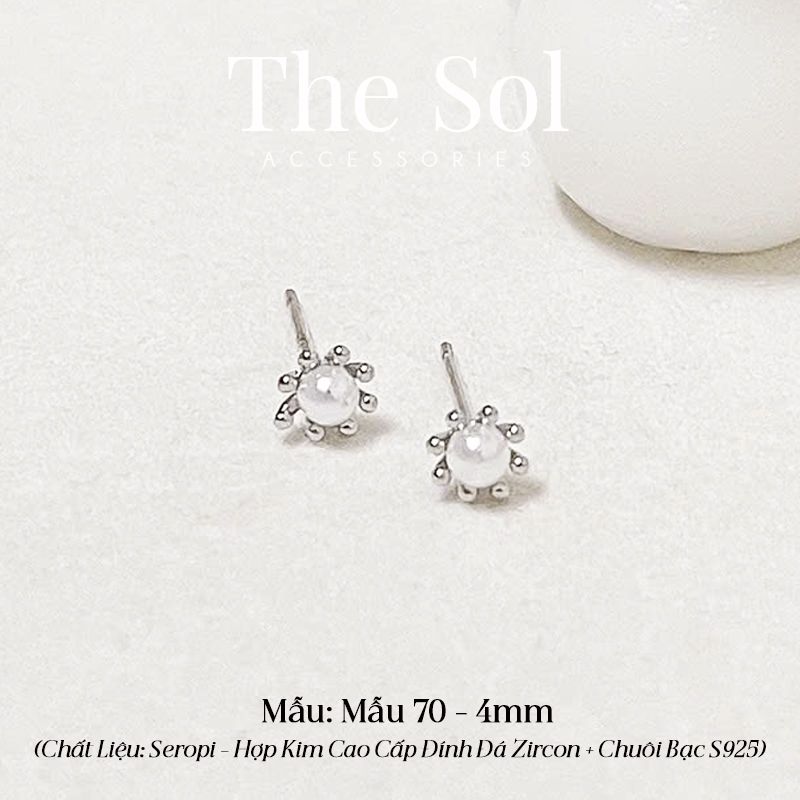 Bông Tai Seropi Mini Pearl Flower - Mẫu 70 