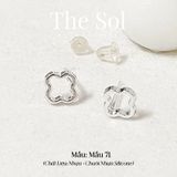  [SHOPEE] Bông Tai Nhựa Nhiều Mẫu Chuôi Su - Màu Bạc 