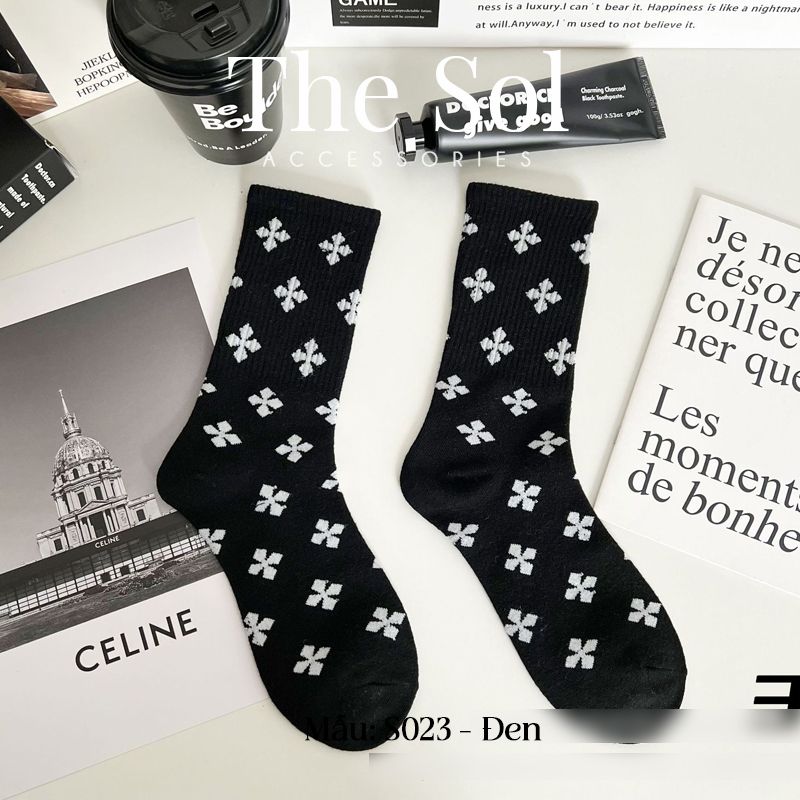  Tất Unisex Mini Chrome Heart 