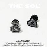  Khuyên Tai Titan Unisex Cross In Heart - Mẫu D69 