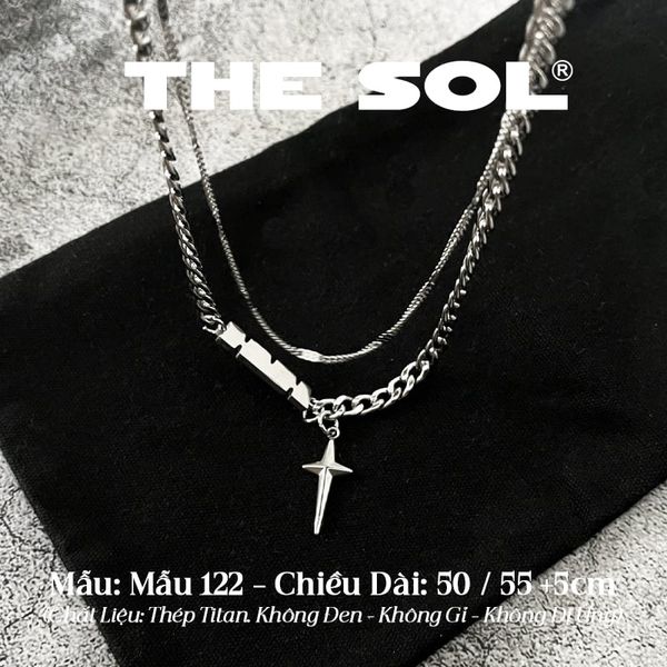  Dây Chuyền Titan Unisex Silver Star - Mẫu 122 