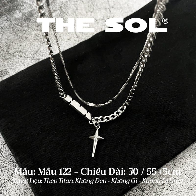  Dây Chuyền Titan Unisex Silver Star - Mẫu 122 
