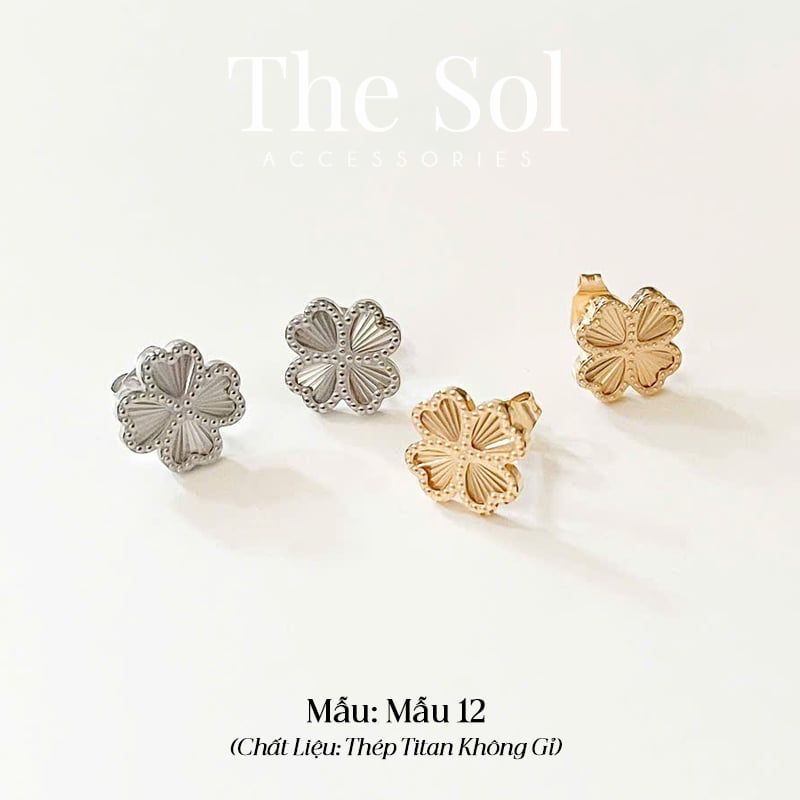  Bông Tai Titan The Clover - Mẫu 12 
