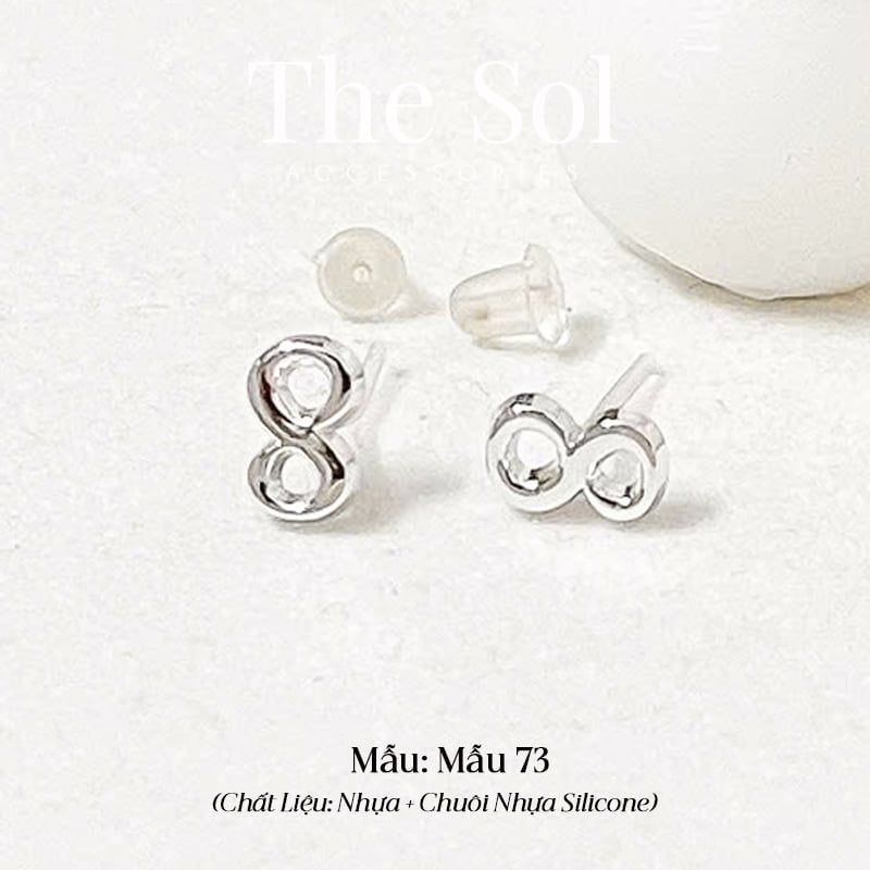  [SHOPEE] Bông Tai Nhựa Nhiều Mẫu Chuôi Su - Màu Bạc 