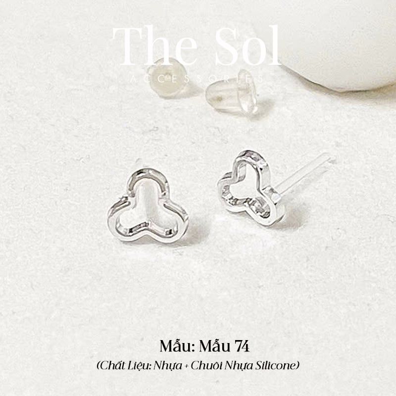 [SHOPEE] Bông Tai Nhựa Nhiều Mẫu Chuôi Su - Màu Bạc 