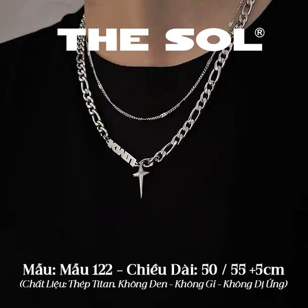  Dây Chuyền Titan Unisex Silver Star - Mẫu 122 
