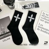  Tất Unisex Black Chrome Heart 