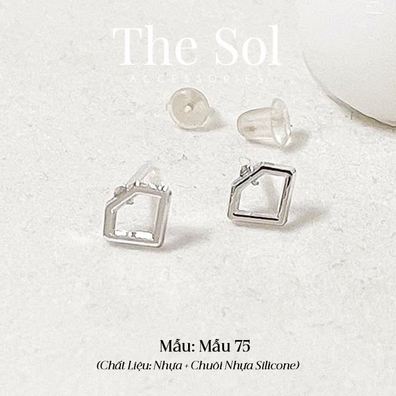  [SHOPEE] Bông Tai Nhựa Nhiều Mẫu Chuôi Su - Màu Bạc 