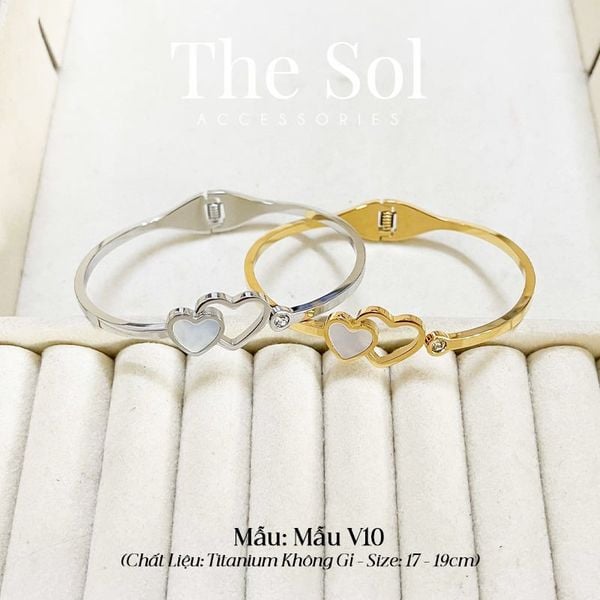  Vòng Tay Titan Double Heart - Mẫu V10 