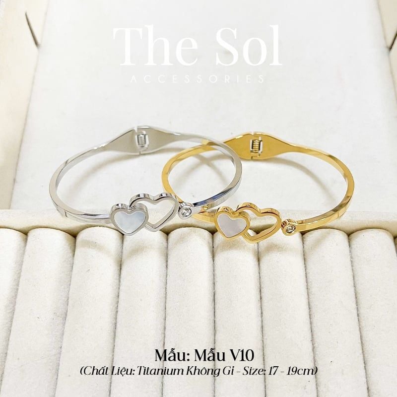  Vòng Tay Titan Double Heart - Mẫu V10 