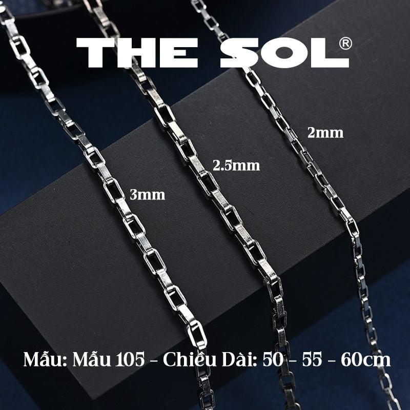  Dây Chuyền Titan Unisex Square Chain - Mẫu 105 