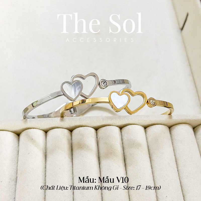  Vòng Tay Titan Double Heart - Mẫu V10 