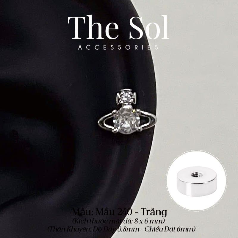  Khuyên Tai Thép Xi Mạ Dia Vivienne - Mẫu 240 