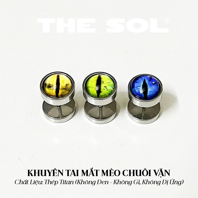  Khuyên Tai Titan Unisex Cat's Eyes 