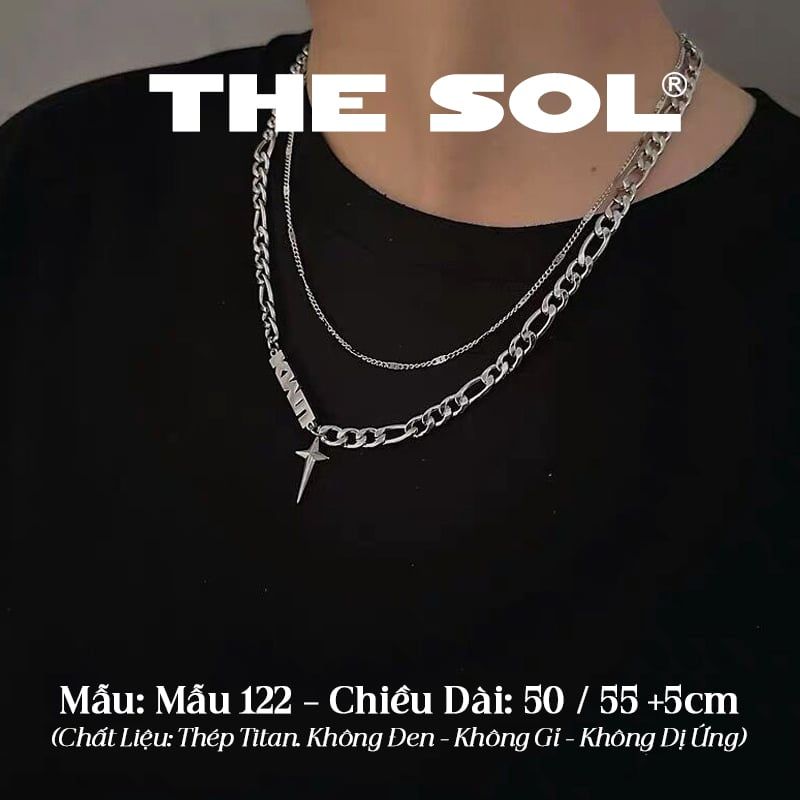  Dây Chuyền Titan Unisex Silver Star - Mẫu 122 