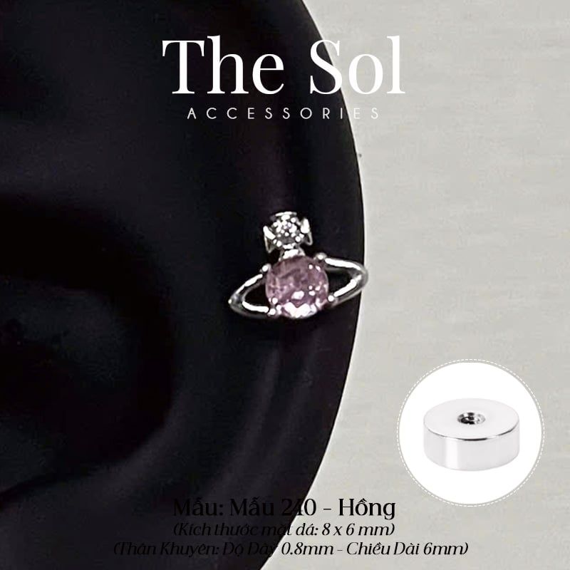  Khuyên Tai Thép Xi Mạ Dia Vivienne - Mẫu 240 