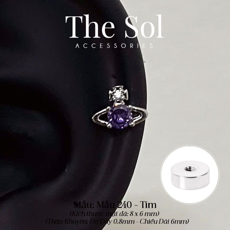  Khuyên Tai Thép Xi Mạ Dia Vivienne - Mẫu 240 