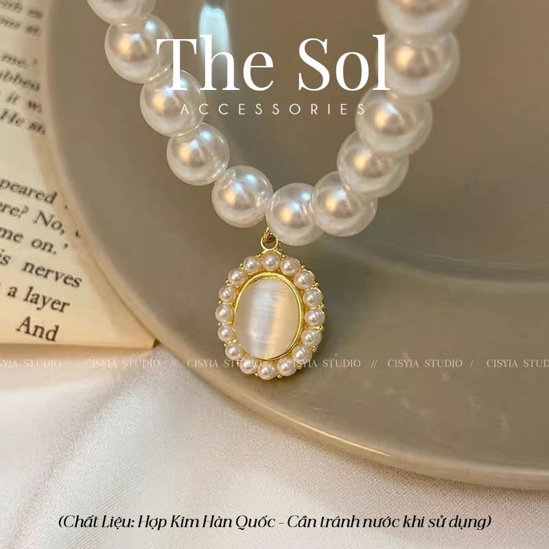  Dây Chuyền Hàn Quốc Oval Pearl 