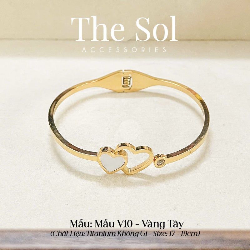  Vòng Tay Titan Double Heart - Mẫu V10 