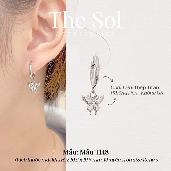  Khuyên Tai Titan The Butterfly - Mẫu T148 