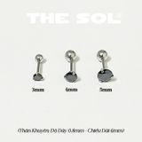  Khuyên Tai Titan The Basic Ngọc - Tròn Đen 