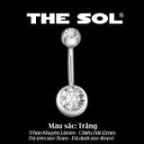  Khuyên Rốn Titan Unisex Đính Đá 2 Đầu 