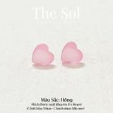  Bông Tai Nhựa Đính Trái Tim Sắc Màu 