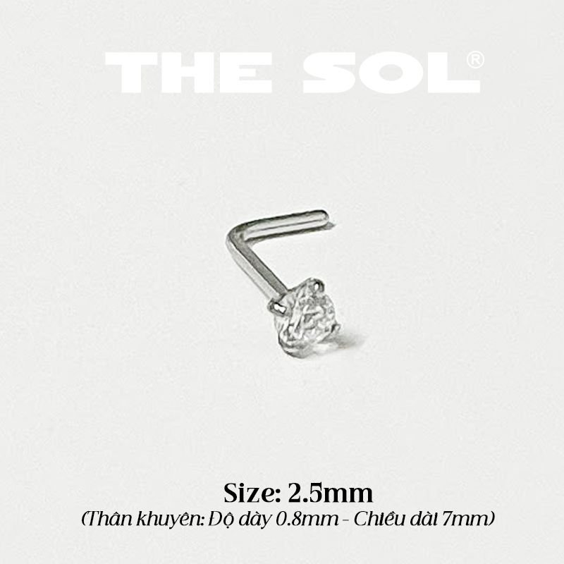  Khuyên Mũi Titan Unisex NOSTRIL Chân L Đính Đá [1 CHIẾC] 